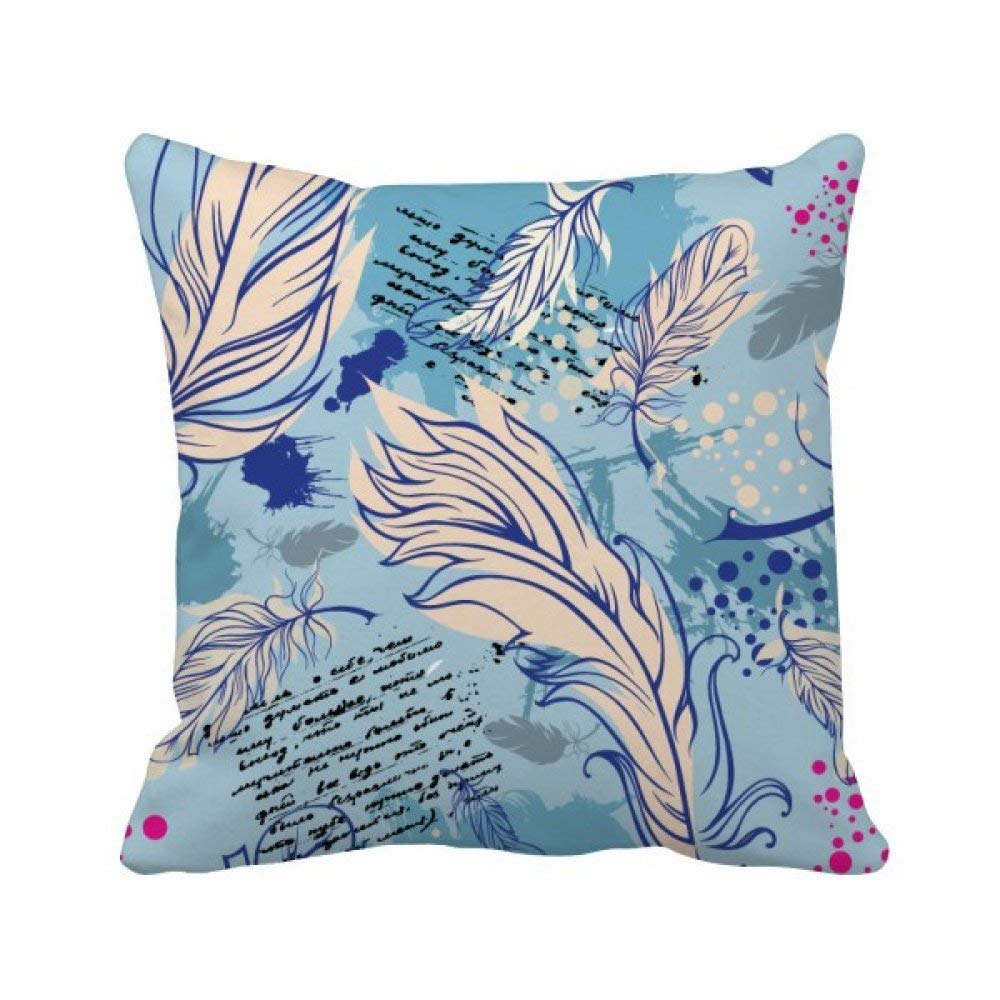 Housse de coussin ocean lettre plume decoration bord de mer pour coin lecture