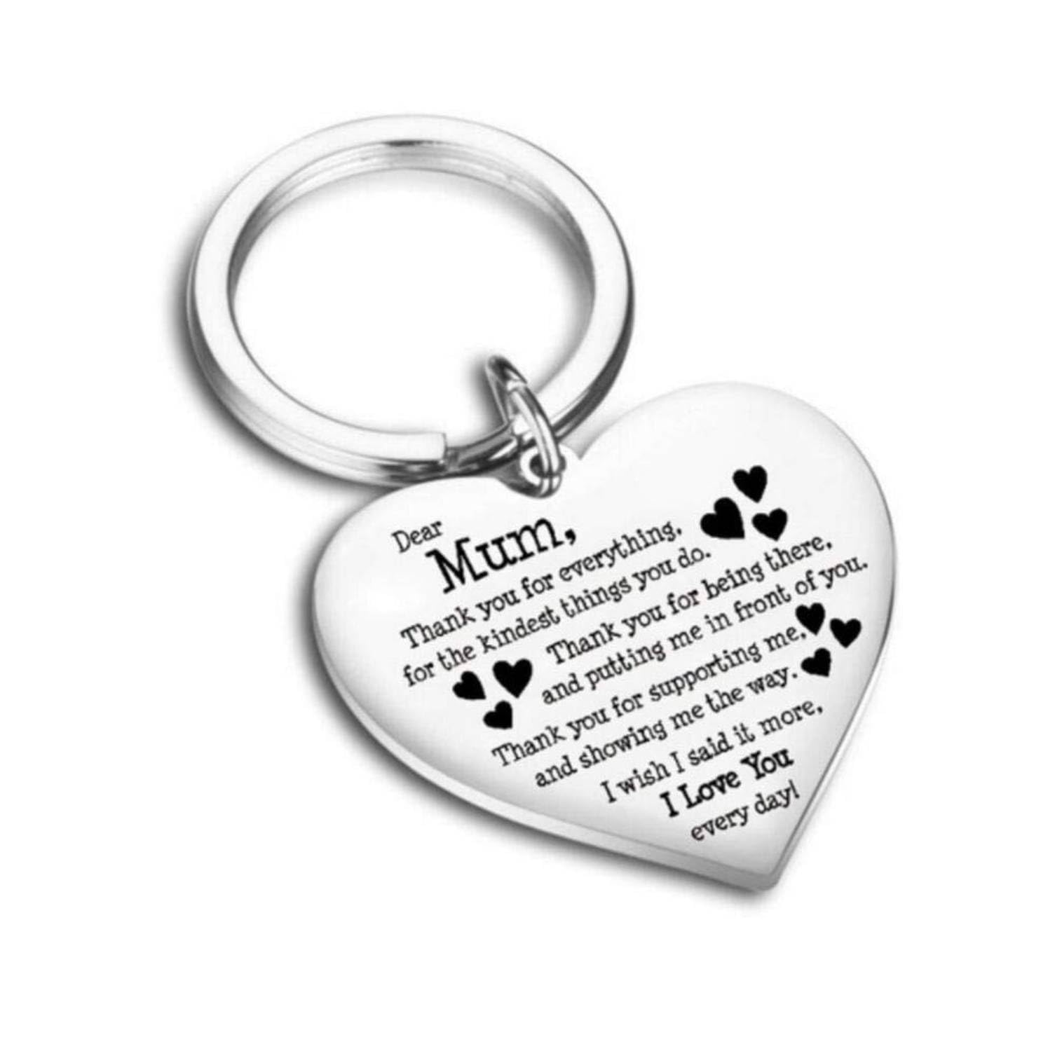 SOLDOUT Stainless Steel Heart Shaped Engraved Letters Keychain Love Pendant To Best Mum Mom Mother's Day Thanksgiving Gift
