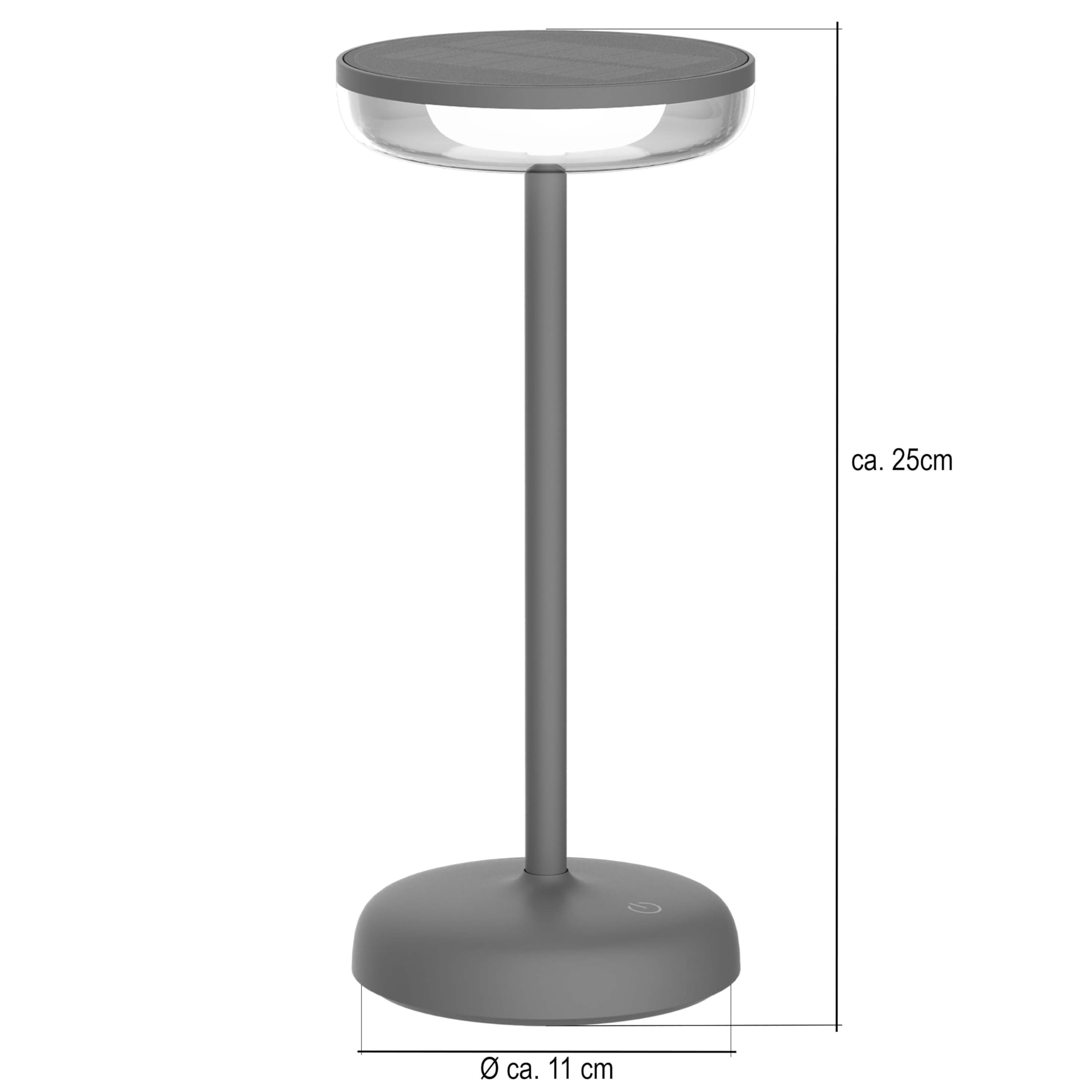 Northpoint Lampe de table solaire à LED - Avec batterie - Lampe à cocktail - USB-C - Intensité variable en continu - Résistant aux intempéries - Pour l'extérieur (bleu)