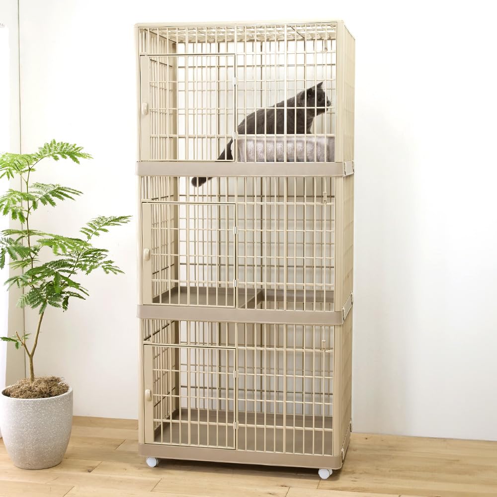 Amazon.co.jp: アイリスオーヤマ プラケージ ライトベージュ 猫 ケージ