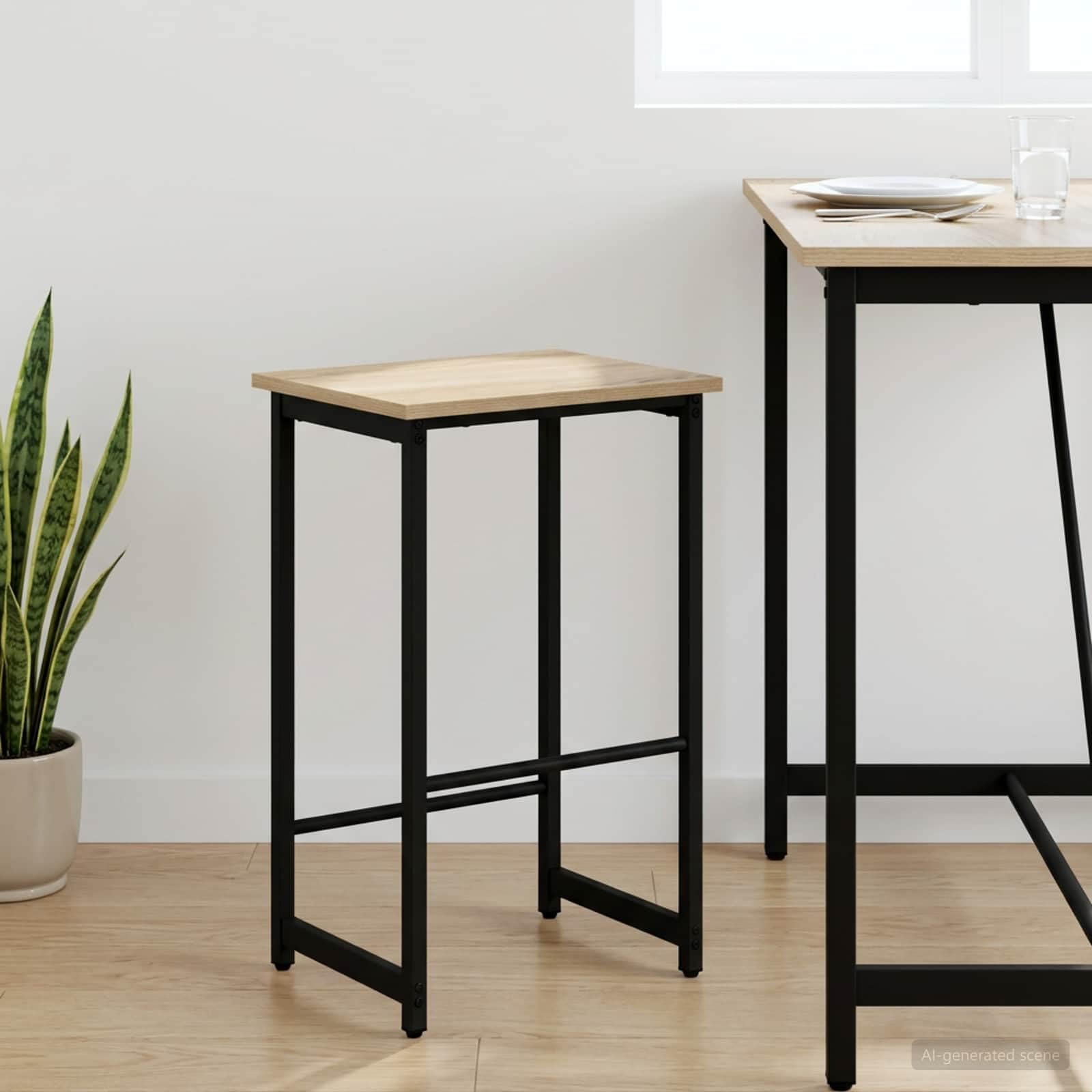 Taburete de Bar Roble Sonoma 40 x 32 x 64 cm Madera Acero