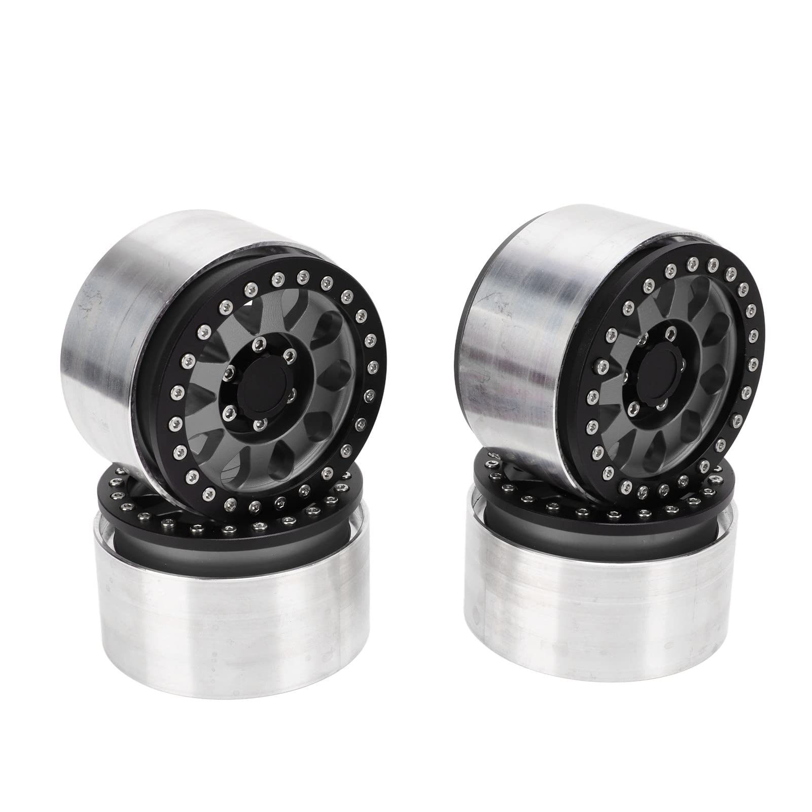 Cerchi per ruote di auto RC, 4 pezzi, cerchi di ricambio in lega di alluminio per auto RC SCX6 1/6, ruota leggera e resistente da 2,9 pollici per auto telecomandata fuoristrada con (Di Colore)