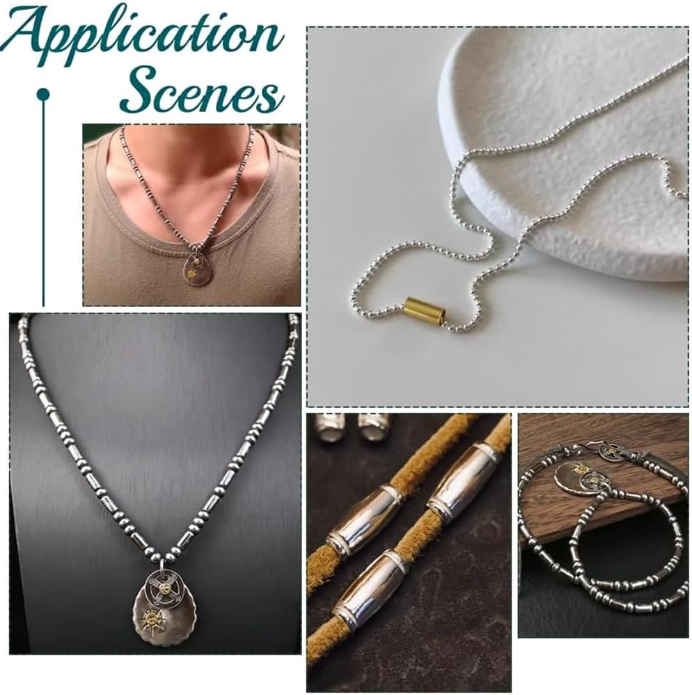 UNICRAFTALE 100Pcs 304 Stainless Steel Tube Beads Metal Straight Long Beads Smooth Loose Tube Bead Metal Spacer Bead 5mm Diameter for Bracelet DIY Craft Jewelry Making 7mm - Image 5