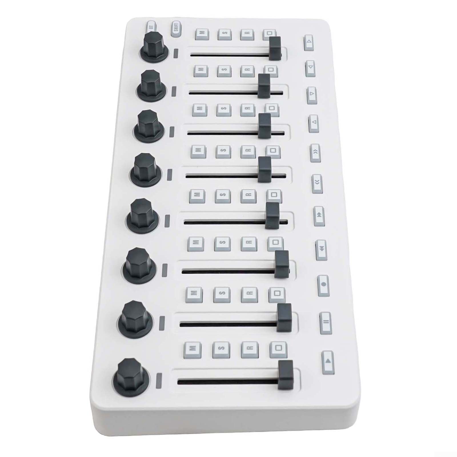 Wireless for Midi Controller with 43 Keys, 8 Knobs & BT/USB for DAW Mixing, Portable Studio Gear (White)
