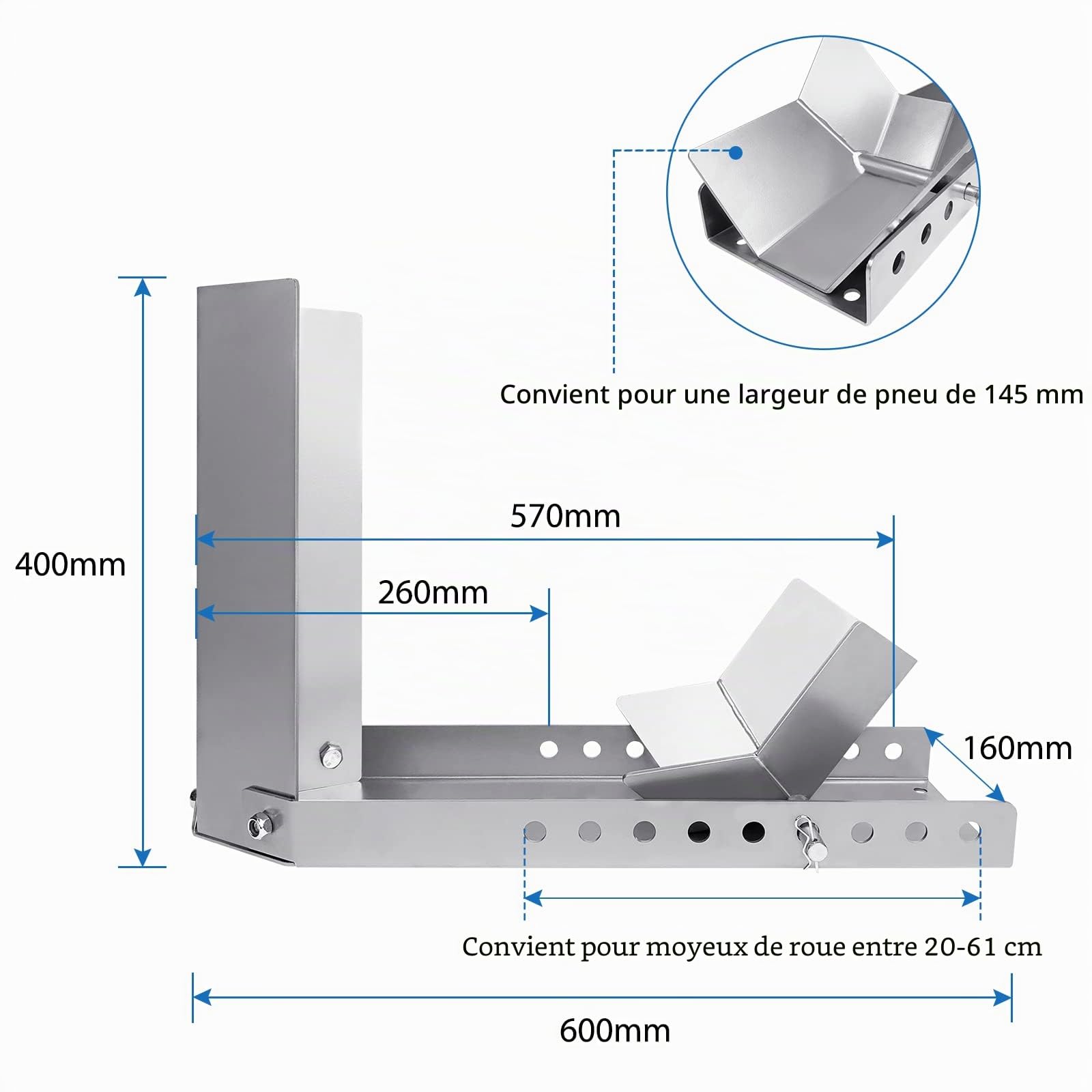 YRHome Support Moto Bloque Roue Moto-Support de Transport Chargement-Pince de Roue Avant-la Roue des Couleurs