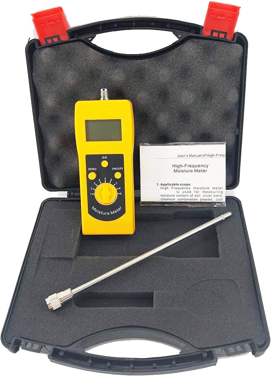YFYIQI Sand Moisture Meter River Sand Fine Sand Coarse Sand Sea Sand Moisture Tester with Measuring Range 0-90% Accuracy 0.1/0.01 Accuracy ±0.5% n