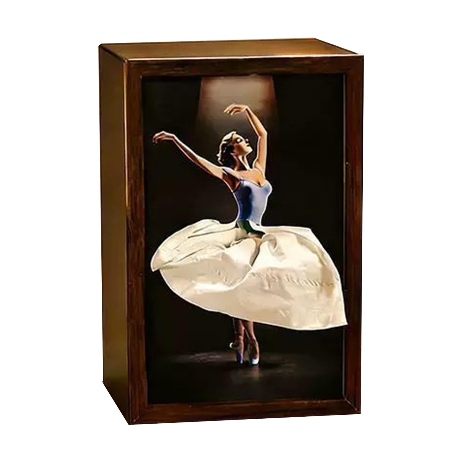Desktop Paper Dispenser Wooden Tissue Box with Ballet Dancer Theme for Modern and Traditional Interiors Wooden Tissue Box