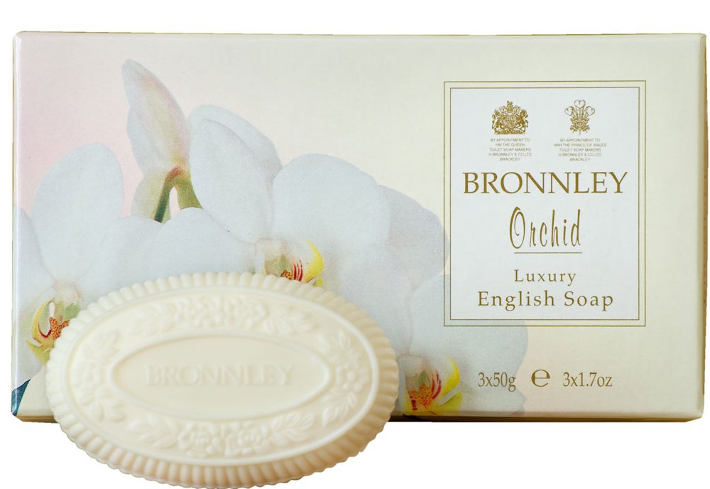 Bronnley Guest Soap Box of 3 x 50g Tablets Orchid by