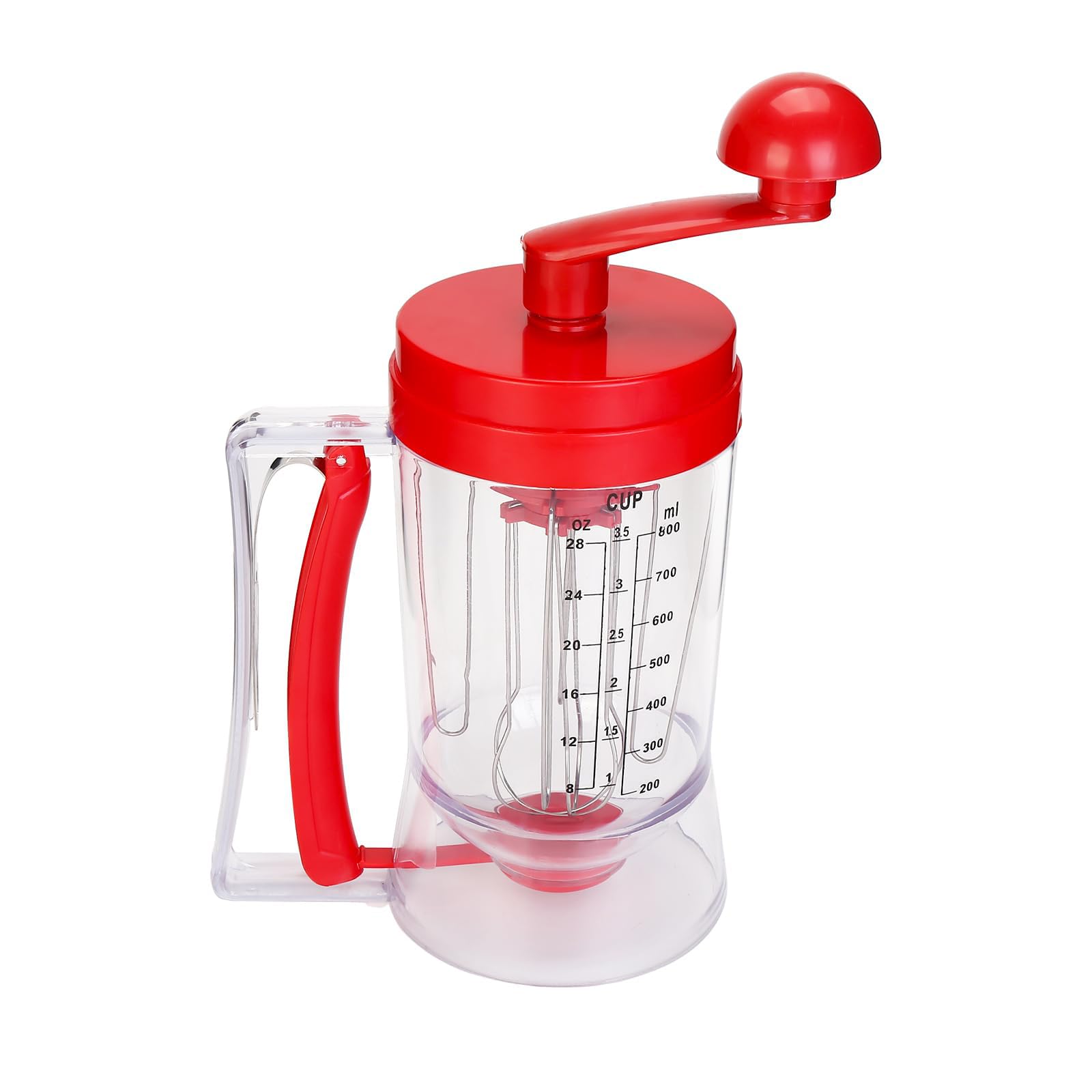 SYOSI Batter Dispenser, Precision Batter Dispenser with Mixing Function and Measuring Scale, Food-grade Plastic Batter Dispenser for Cupcakes, Pancakes, Waffle, Muffin, 800ml Batter Dispenser
