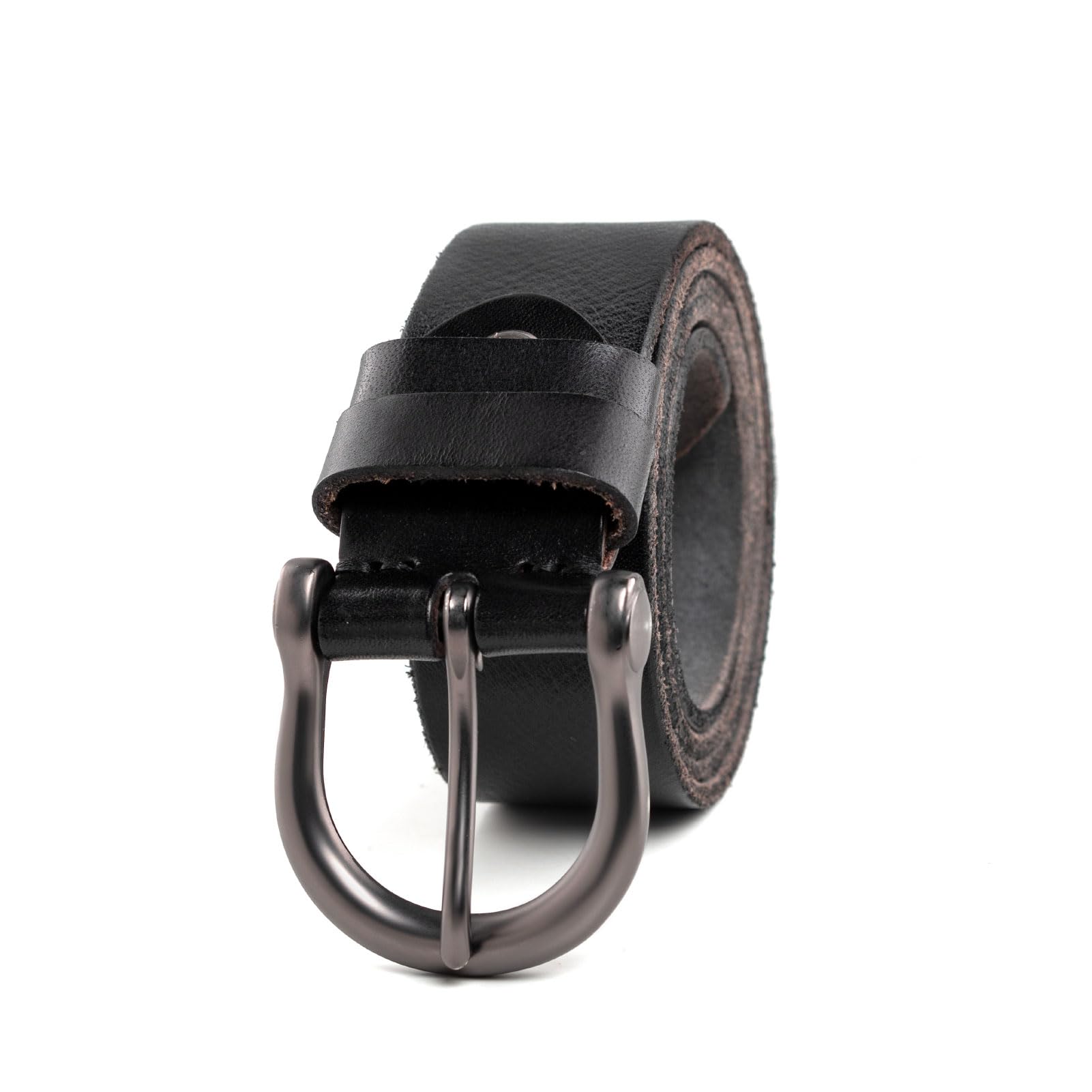 LYRAWAIP Men's Full Grain Leather Belt - Genuine Cowhide, 1.5" Width - Perfect With Jeans and Work Pants