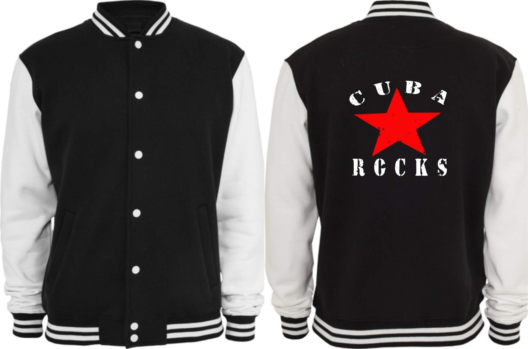 Cuba Rocks - Chaqueta de colegio negro/blanco L