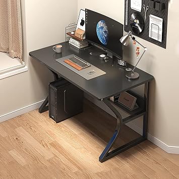 Computer Desk, Width 31.5 x Depth 19.7 x Height 29.5 inches 80 x 50 x 75 cm, 2 Tiers, Space Saving, Study Desk, Study Desk, Work Desk, With Divider Plates, Load Capacity 110.2 lbs 50 kg, Natural, Simple, Stylish, Black