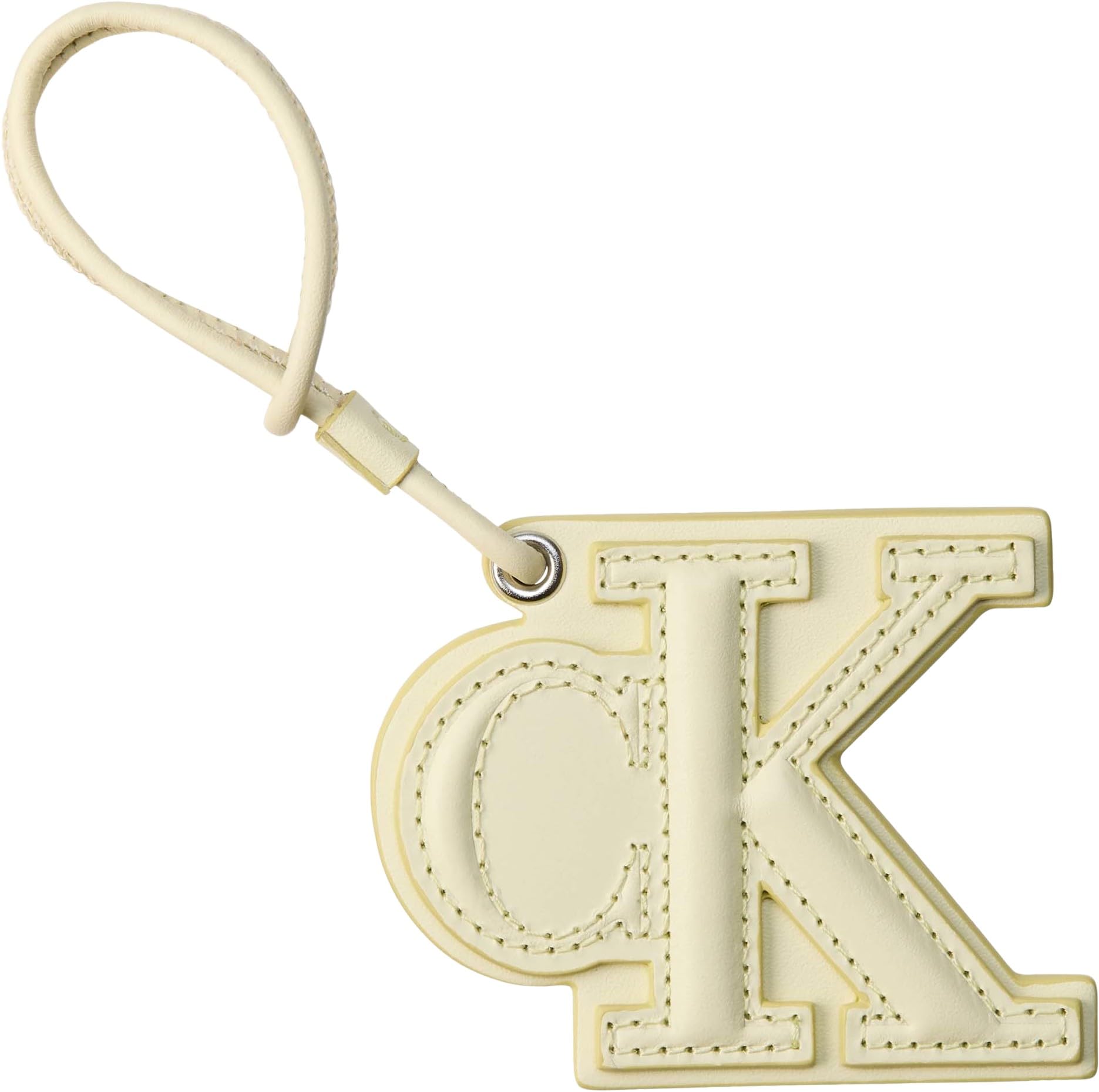 Calvin Klein Women's Deboss Monogram Patch Bag Charm LV04F1191G Key Chain, WHITE (Green Essence), One Size