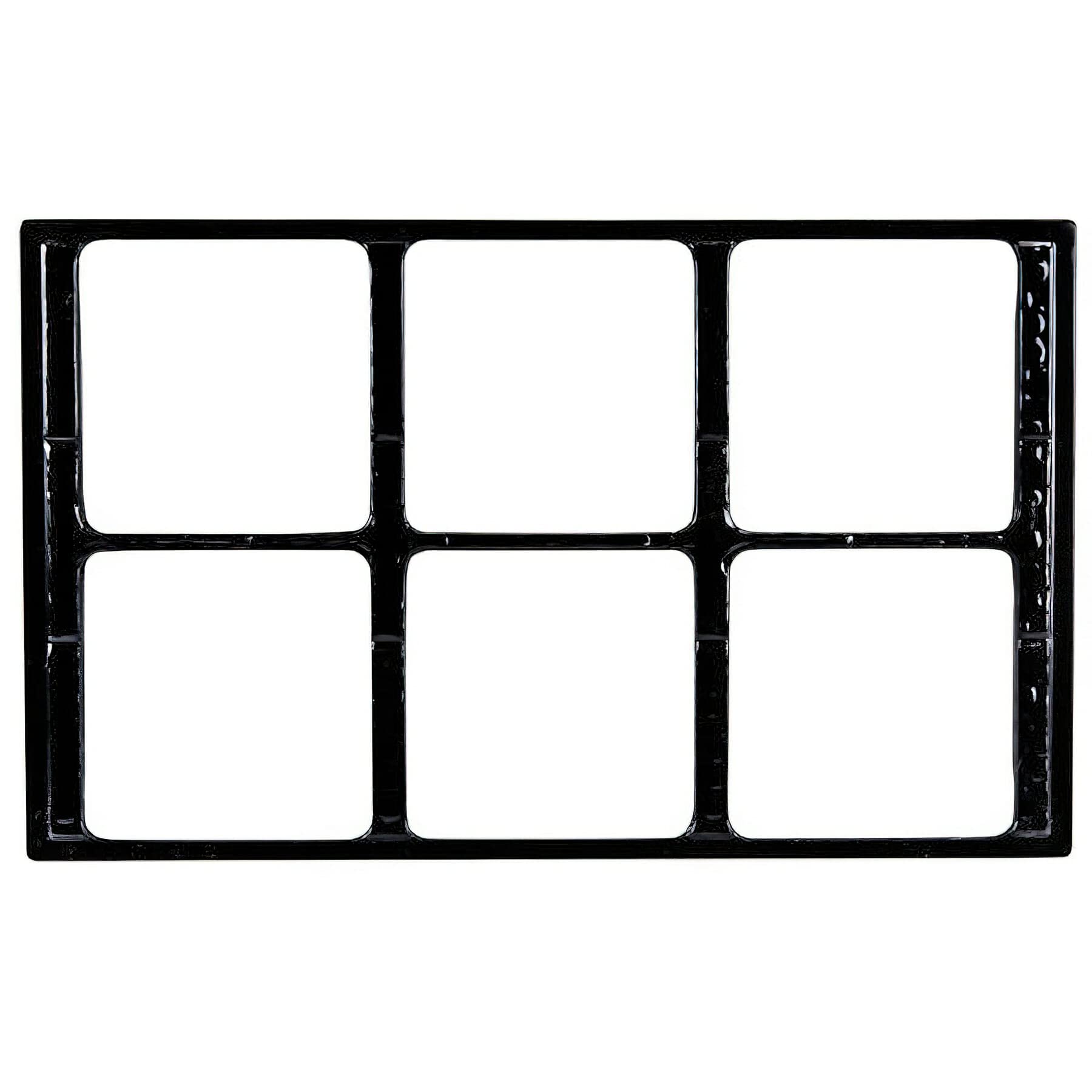G.E.T. Enterprises Black Tile with Six Cut-Outs, Break Resistant Dishwasher Safe Melamine Tiles-Cut Outs Collection ML-168-BK (Pack of 1)