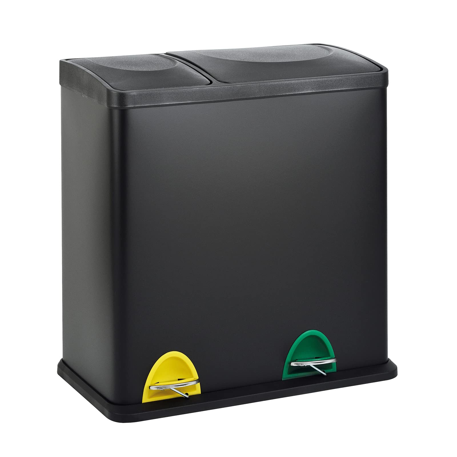SVITA TC2Combo35 Mülleimer – 35 Liter zweigeteilt, Schwarz