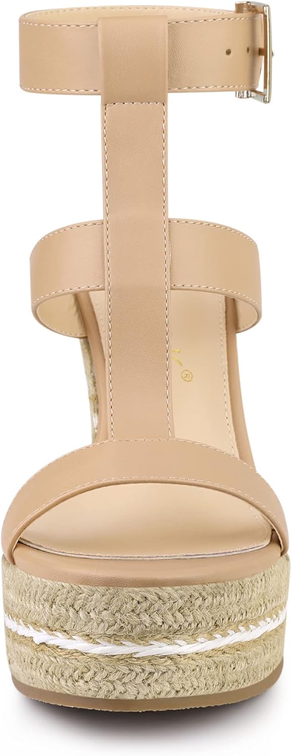 Allegra K Women's Espadrille Strappy Platform Wedges Sandals - Image 2