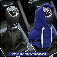 Vista 4 de Funda para palanca de cambios de automóvil, sudadera con capucha de moda, perilla de palanca de cambios cálida para invierno, camisa de suéter