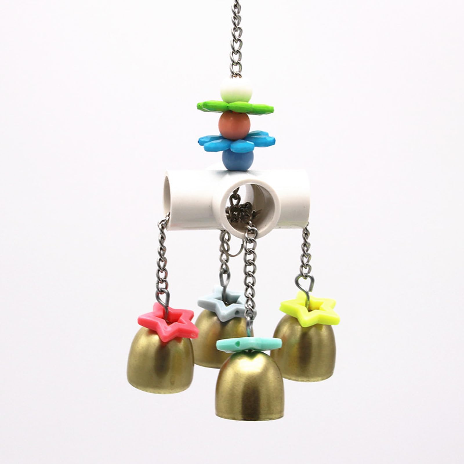 Supkeyer Parrot Bells Toy with Sweet Sound Bird Chewing Toy for Bird Budgie Parakeet Cockatiel Conure African Grey Lovebird