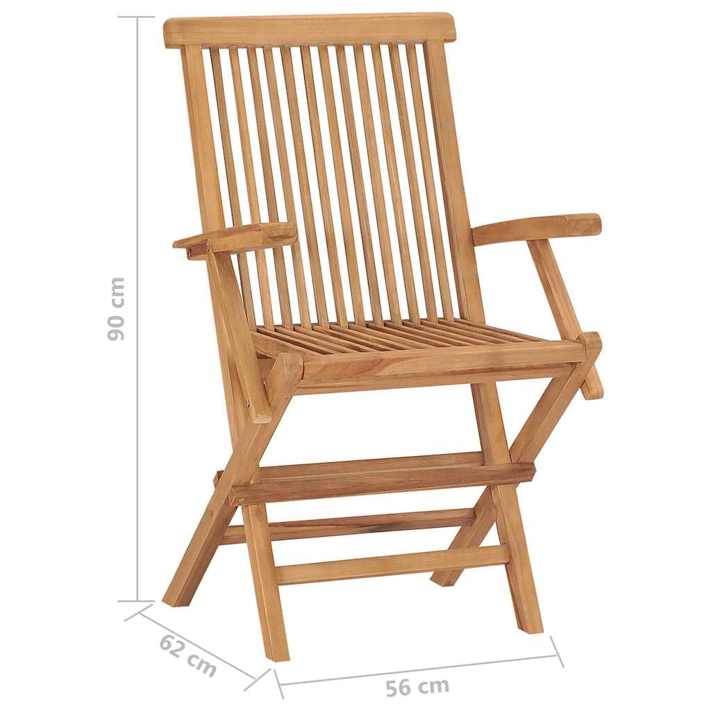 vidaXL Sedie da Giardino Pieghevoli 6 pz in Legno Massello di Teak