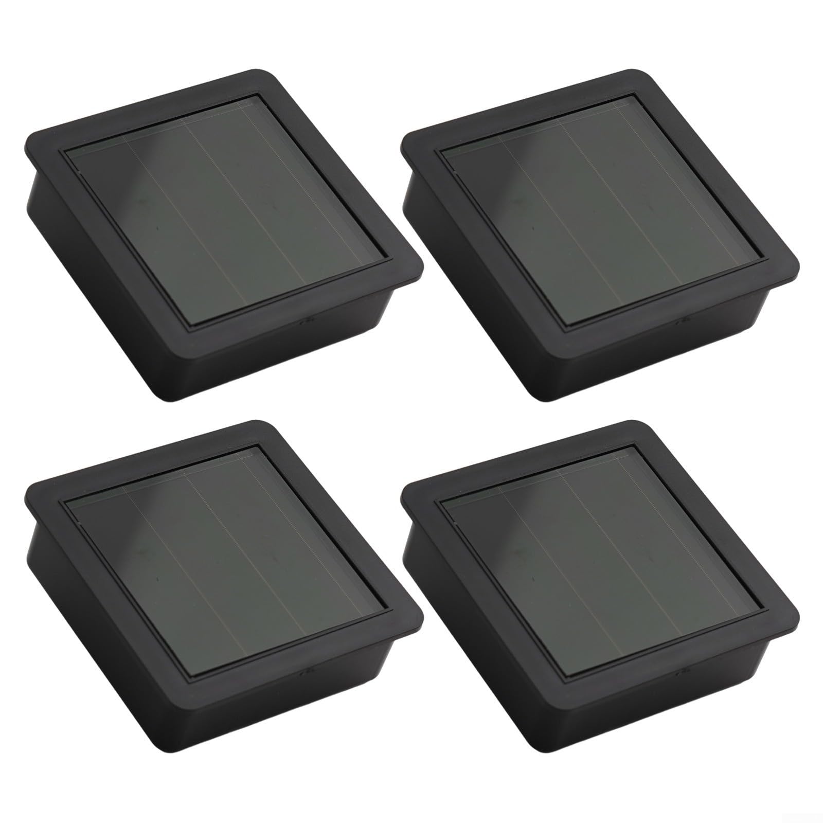 Solar Light Replacement Top, Square Panel With AA Rechargeable Battery Warm White LED For Outdoor Lanterns 2Pcs/4pcs(4pcs)