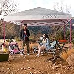 Roxy 10x10 Pop Up Canopy – Outdoor Beach Tent with Easy Up One-Push Setup – Portable Shade Shelter for Beach, Tailgate, Family Trips, RV Camping – Folding Gazebo with Wheeled Bag – Hot Pink/White - Image 2