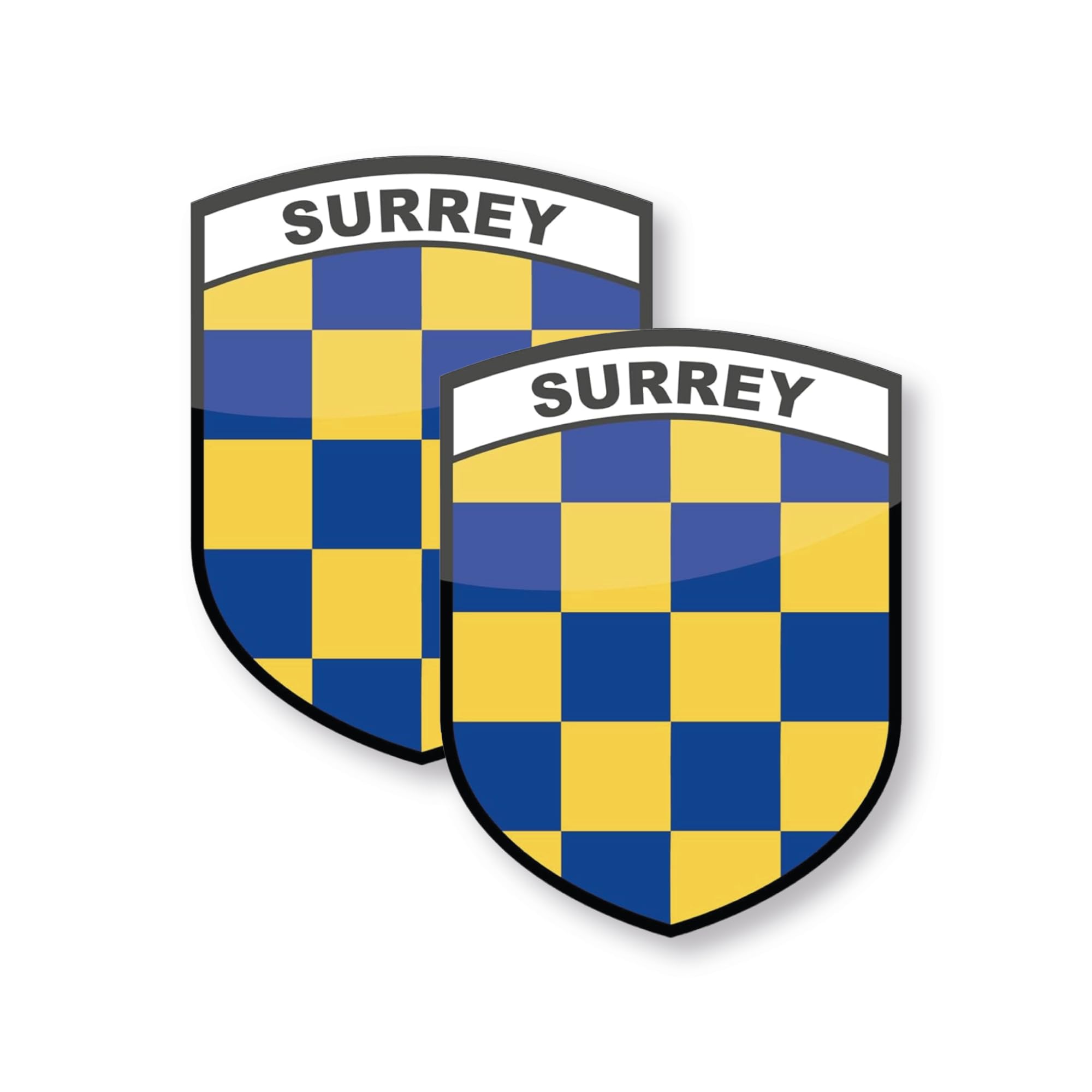 stika.co Pack of 2 Surrey County Flag signs - Static Cling Window vinyl - Car, Van, Truck Window Sign - United Kingdom County flags