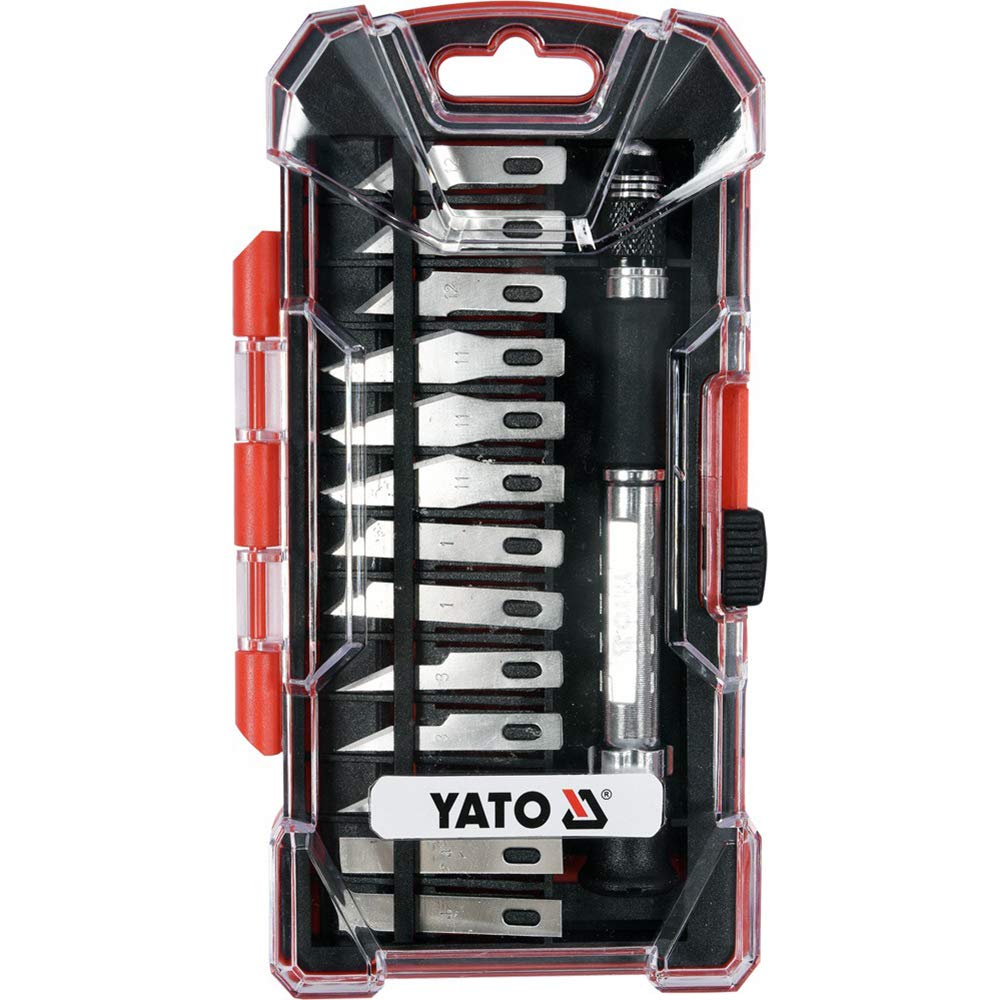 Yato YT-75140 Wood Carving Knife Set|Precision Knives|Rubber cap|13 Blades made of T10 Steel Set|Power Tools|Industrial Tools|Cutting Tools|Professional|Hardness at HRC 60 level