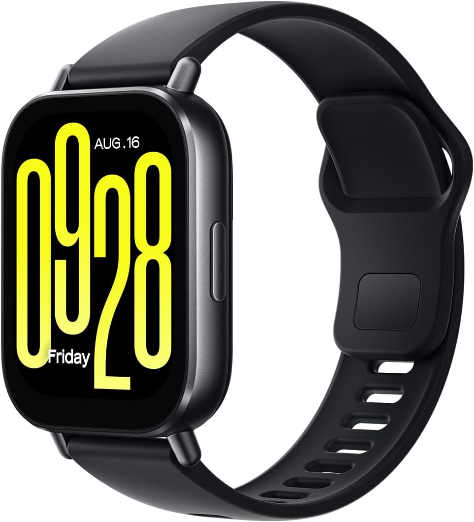Xiaomi Smartwatch, Redmi Watch 5 Active, 2-Inch Large Screen Display, 18-Day Battery Life, Bluetooth Calling, 24-Hour Heart Rate Monitoring, Alexa Compatible, Midnight Black