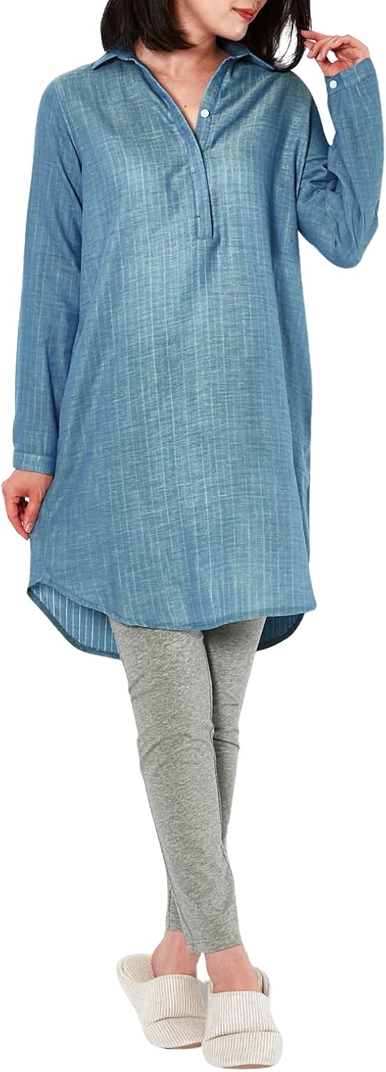 ベルメゾン パジャマ レディース 長袖 綿100 高い素材 ダブル チュニック ガーゼ ルームウェアセット ベルメゾン パジャマ レディース 長袖 綿100 高い素材 ダブル チュニック ガーゼ ルームウェアセット