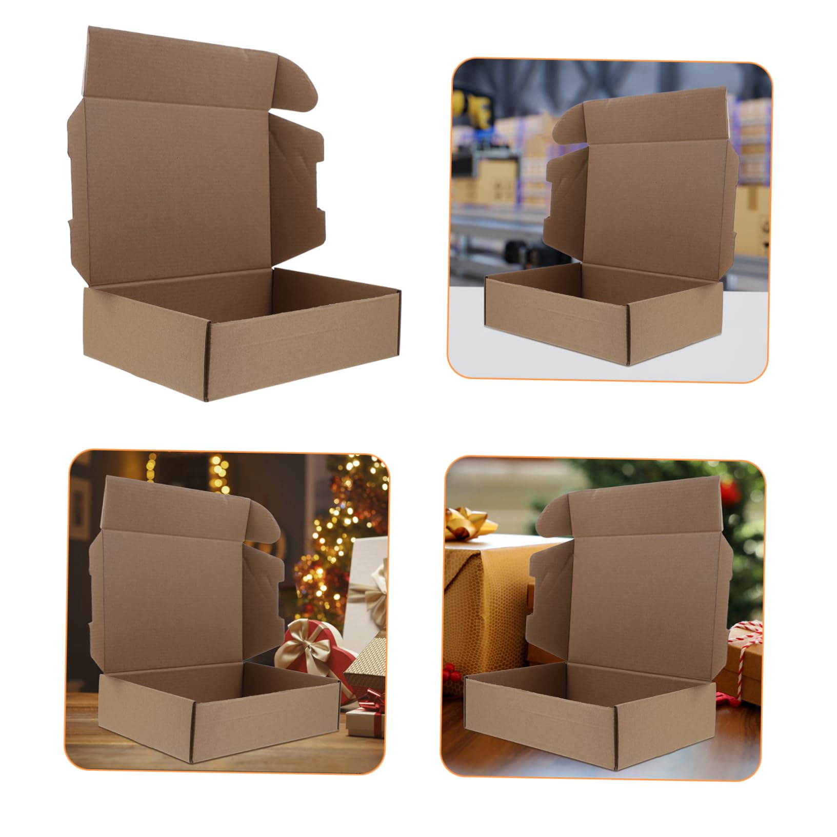 Lurrose 25pièces Lot de Boîtes Emballage Carton à Assembler Cartons Expédition Plats pour Transporter Petits Objets