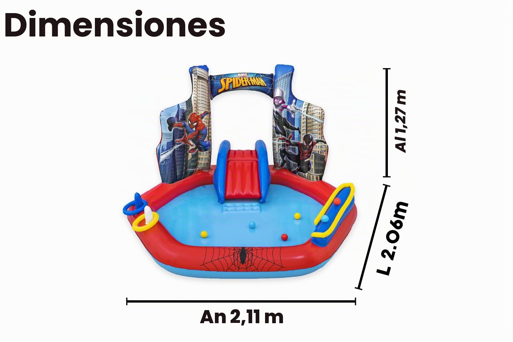 6'11" x 6'9" x 50"/2.11m x 2.06m x 1.27m Play Center