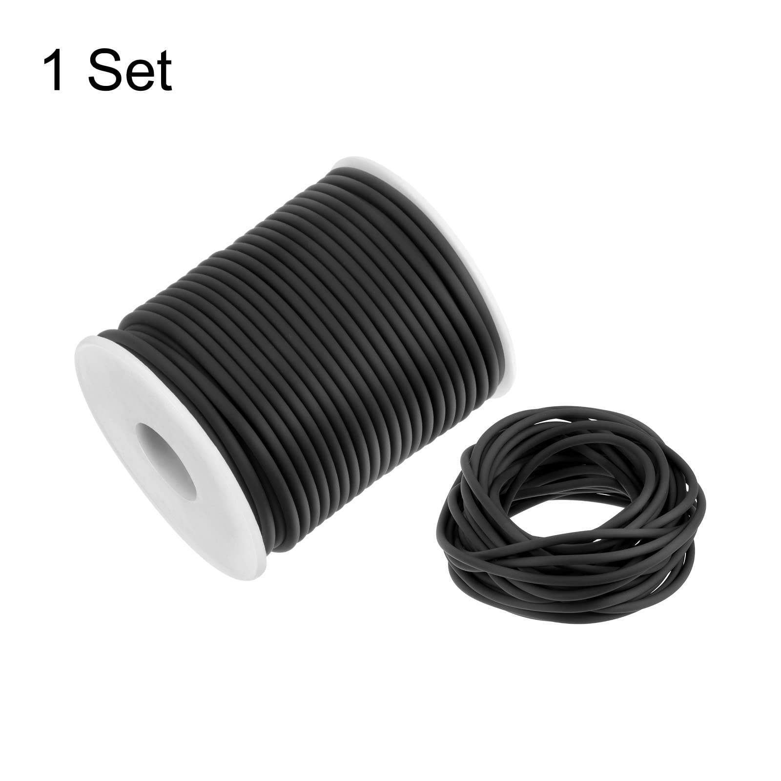 Sourcing Map Solide Caoutchouc Corde Tubes 16ft 2mm Diamètre Rose Rouge