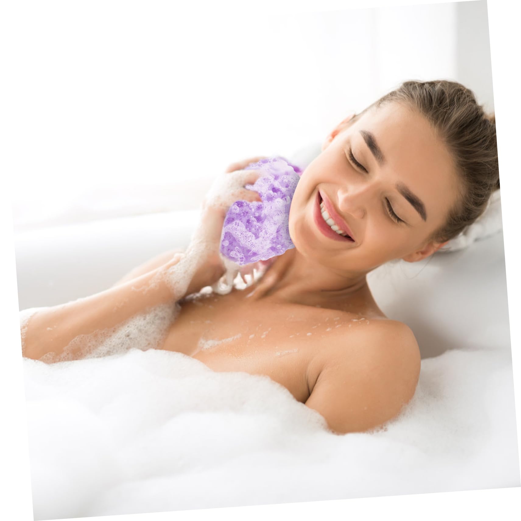 FOMIYES 5Pcs Exfoliating Shower Sponge Gentle Body Wash Scrubber with High Absorbency Hanging Loops for Easy Drying Essential Bathing Loofah for Skin Cleansing