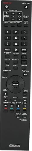 Miniatura 2 de Mando a distancia de repuesto compatible con Pioneer BDP-140 BDP-160 BDP-320 BDP-4110 BDP-41FD BDP-450 Blu-Ray DVD Disc Player sub VXX3379 VXX3385