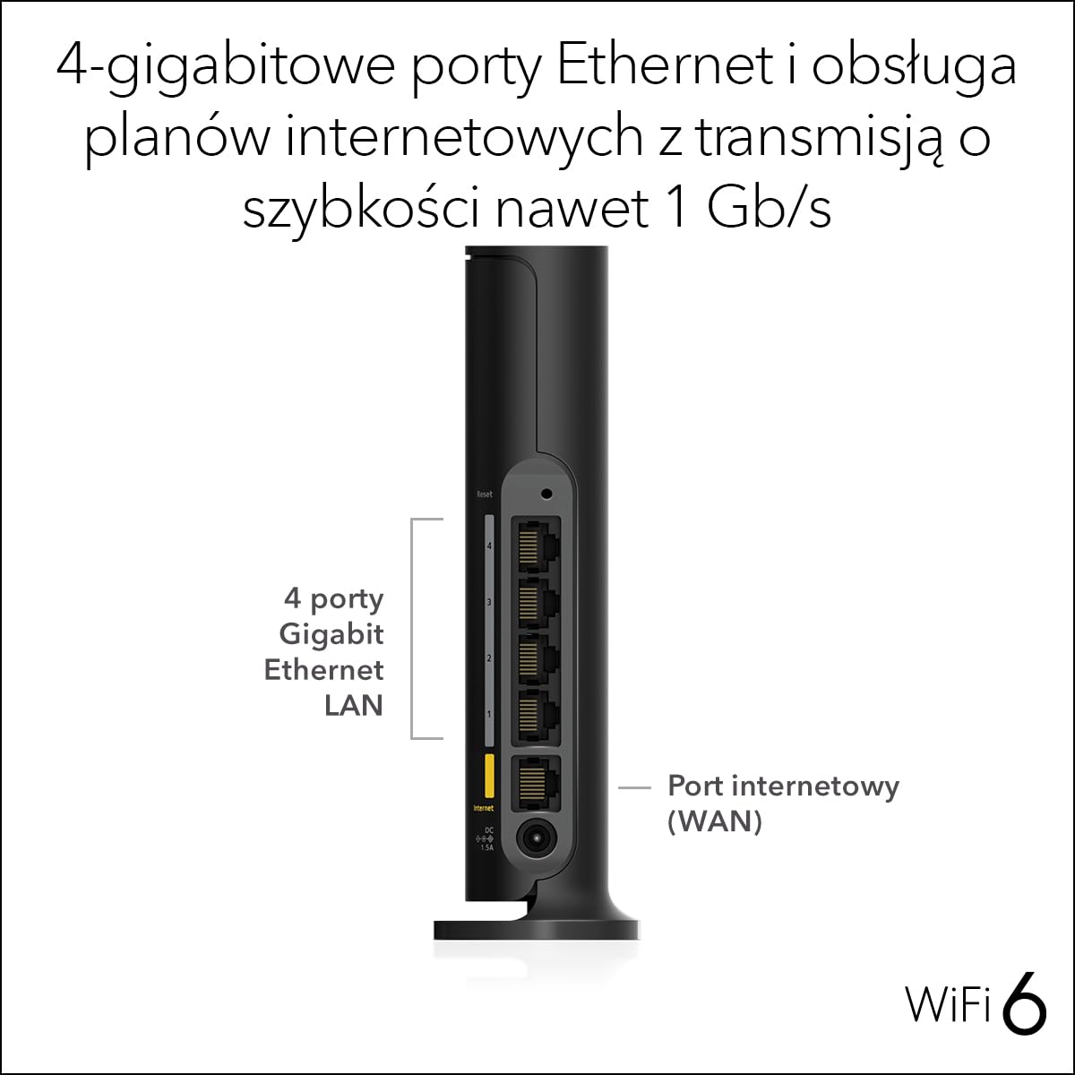 Router NETGEAR WiFi 6 (RAX9) — funkcje zabezpieczeń, prędkość bezprzewodowa AX1800 (do 1,8 Gb/s) — do 90 m2, 20 urządzeń