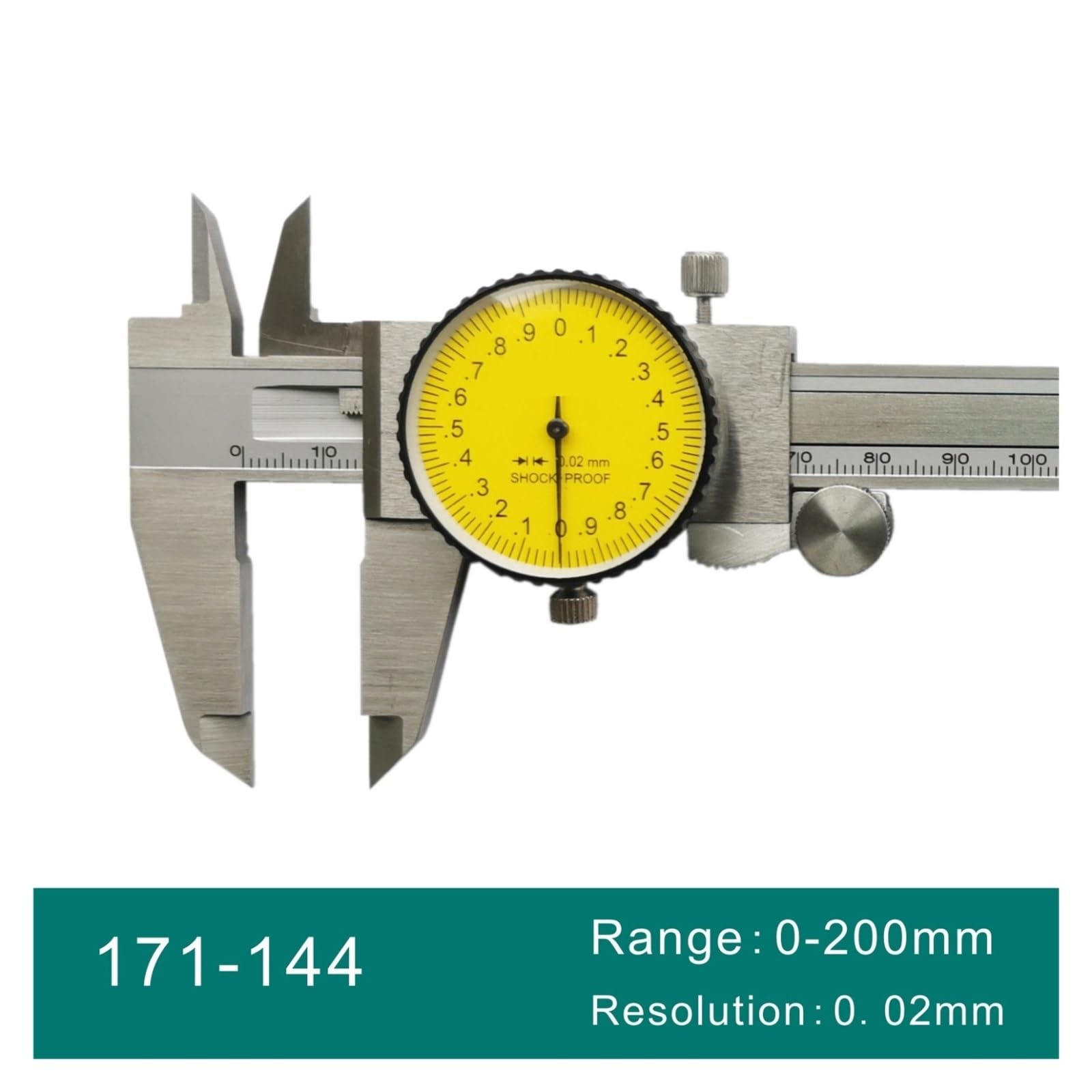 Calibrador De Esfera Acero Inoxidable 0-150 Mm 200 Calidad Industrial A Prueba Golpes Doble Vía 0-300 0,02,01 Mediciones Precisas Esfuerzo(171-144 0-200x0.02mm)
