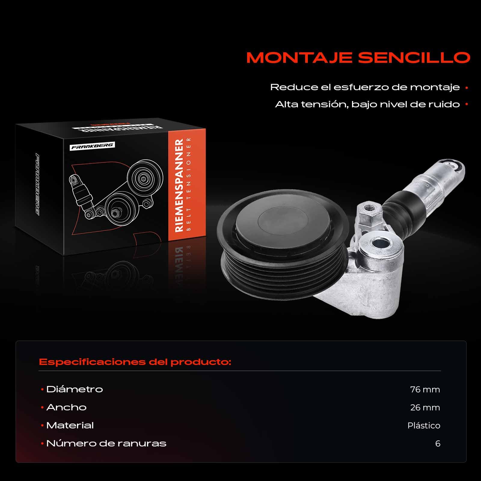 Frankberg Polea tensora tensor de correa correa trapezoidal 076145261A