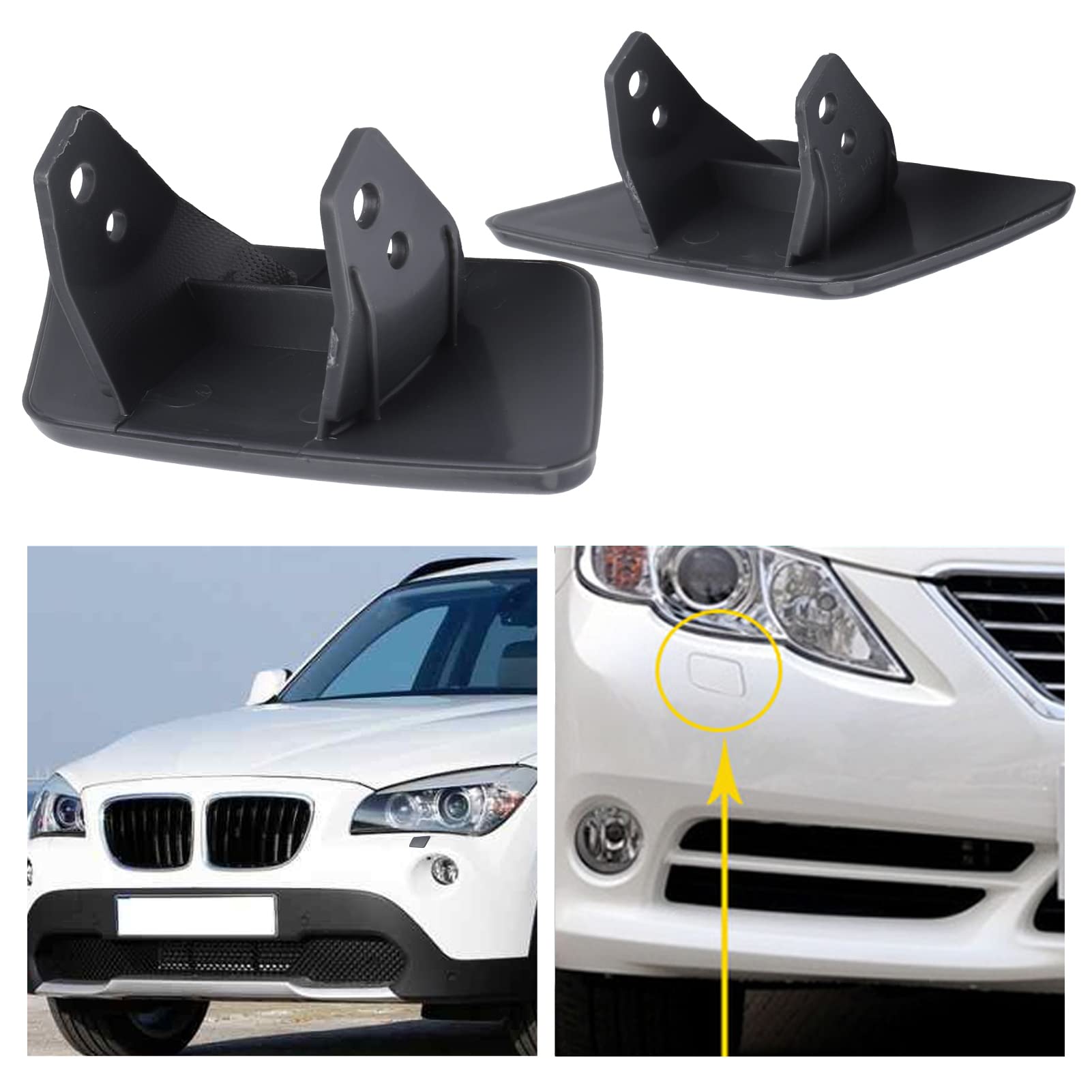 SZDGJ Voorbumper Koplampsproeiers Nozzle Cover Cap, for BMW X1 E84 2010-2015 51112993585 51112993586 Koplampsproeier dop (Size : Pair