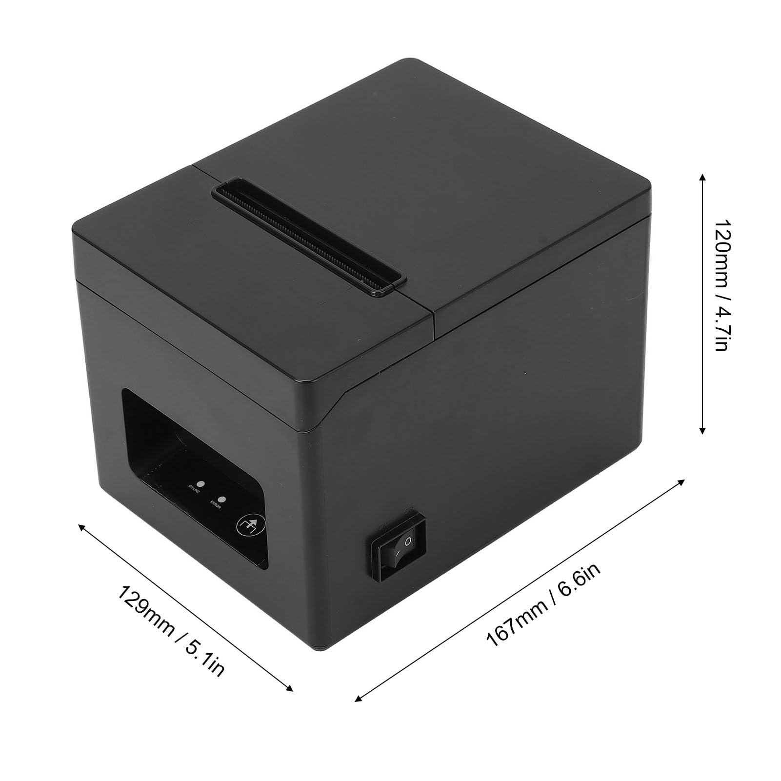 Fafeicy Impresora Térmica de Recibos POS 80mm sin Tinta, USB, Cortador Automático, para Cocina y Cajón de Efectivo, Enchufe UE