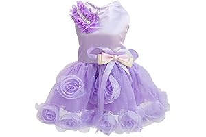 Purple Rose Flower Dog Dress for Small Dogs
