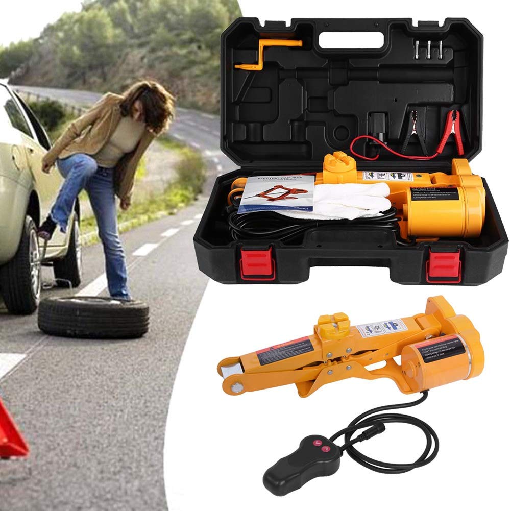 Gato Eléctrico para Automóvil, 2 Toneladas 12 V DC Elevador Coche Gato de Tijera Gato Hidráulico Universales para SUV Furgoneta Garaje y Equipo de Emergencia