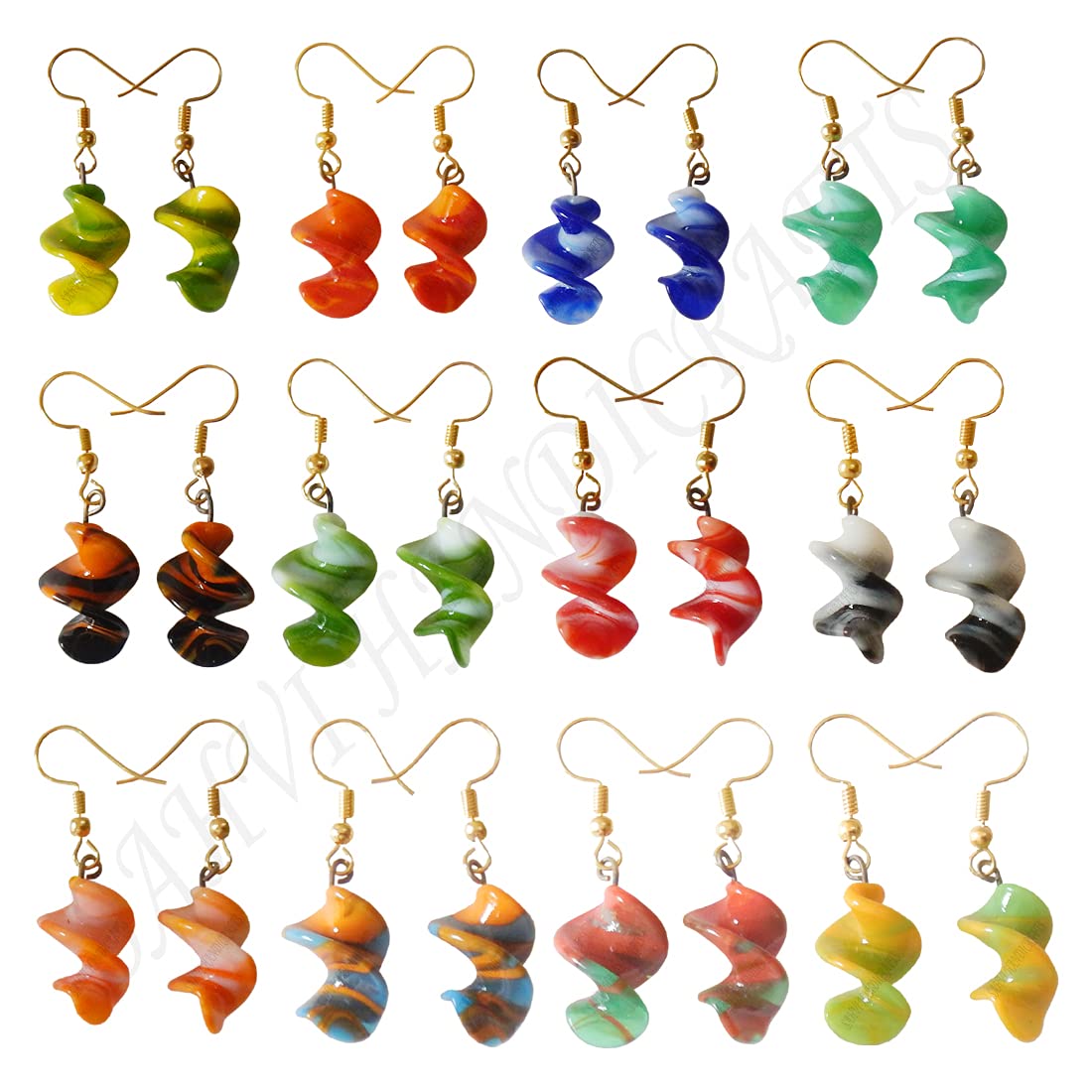 SAHVI HANDICRAFTS Earrings Combo Girls/Womens Twisted Double Shade Glass Bead Dangle Earrings Combo Set Pack of 12 Pairs (Multicolour) (Style 1) (B08WZ6KRZ3) Amazon Price History, Amazon Price Tracker