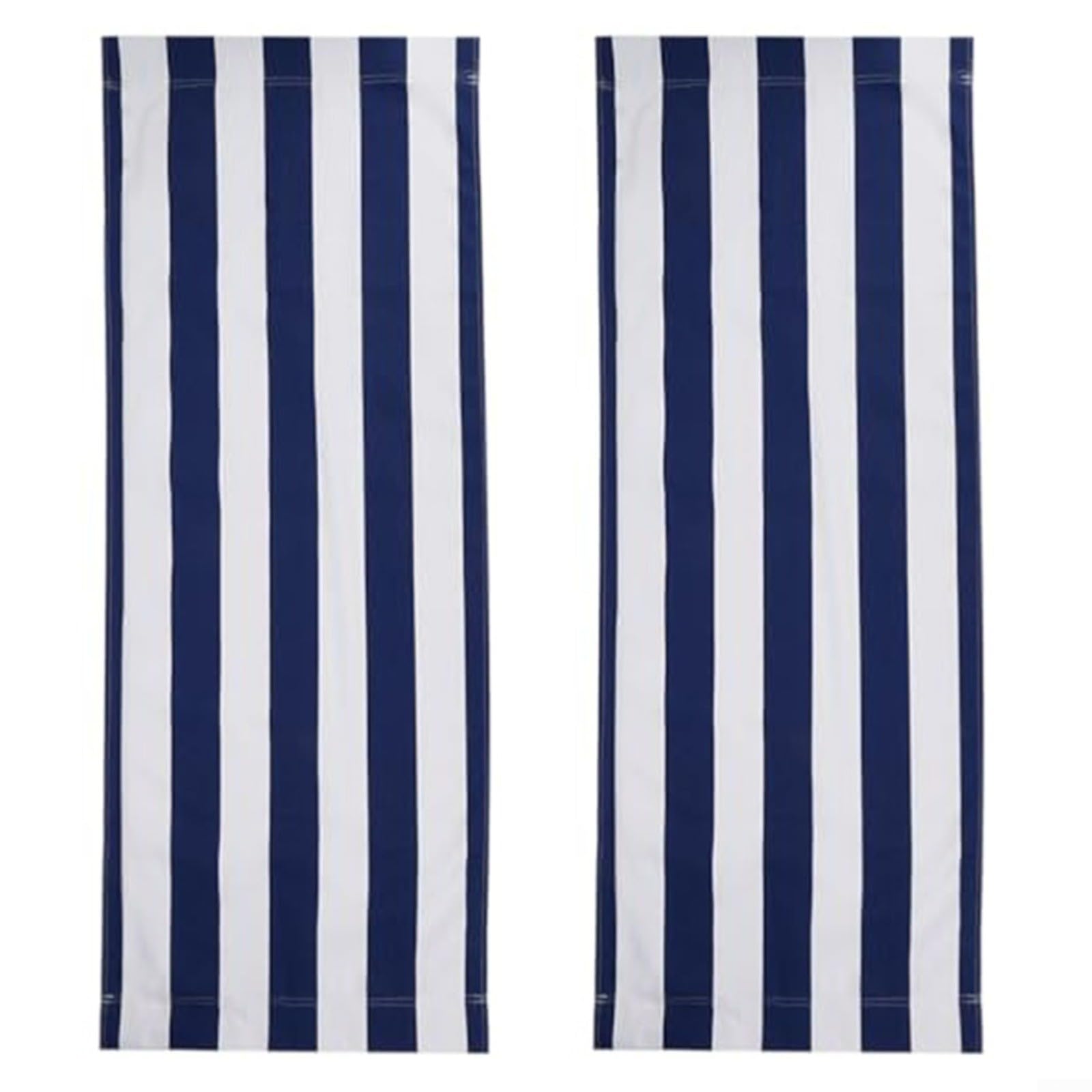 Toile De Rechange Transat Lot 2 Toiles De Rechange Transat Plage - Polyester 120x44cm - Double Face Bleu/Blanc Housse Double Face Bleu Et Blanc