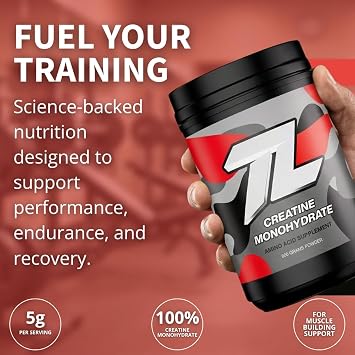 Treigning Lab Creatine Monohydrate Micronized Powder 500g, Muscle Building Supplement for Strength, Recovery & Performance, Unflavored, 5g per Serving, 100 Servings