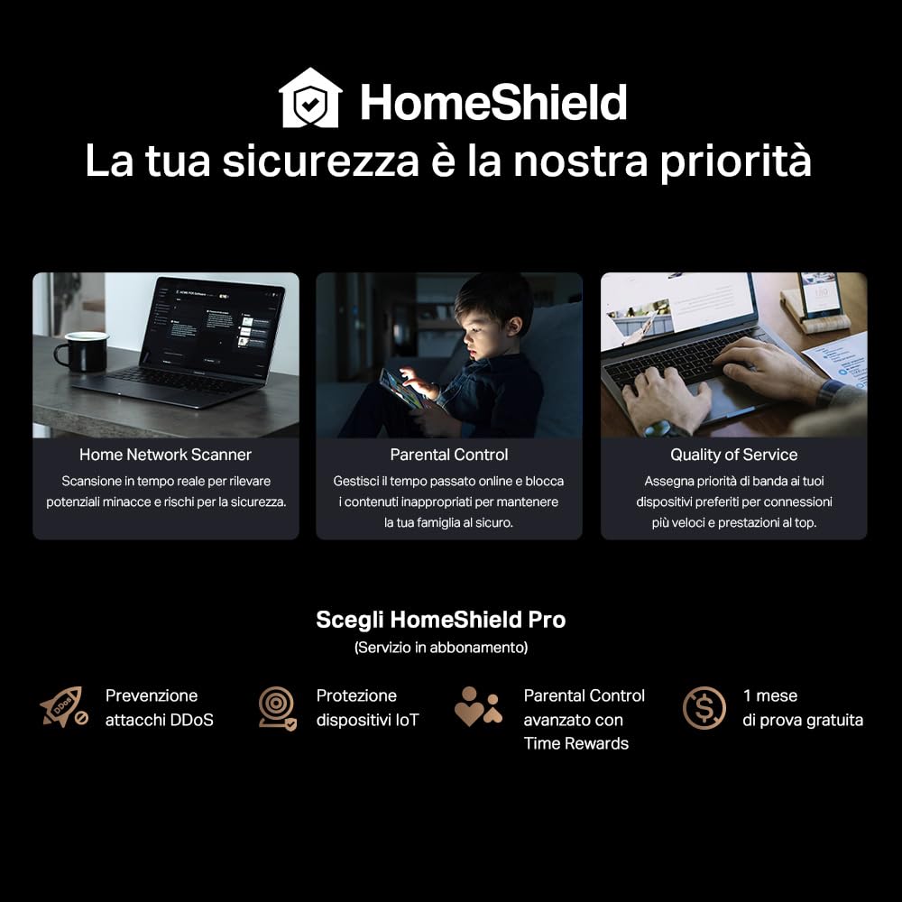 TP-Link WiFi 7 Archer BE800 Router WiFi, BE19000 19Gbps, Schermo a LED, Tri-Band, Canali 320 MHz, Porta Ethernet da 10 Gbps, Ripetitore, WiFi 7 Senza Precedenti, Alexa, HomeShield, MLO, VPN