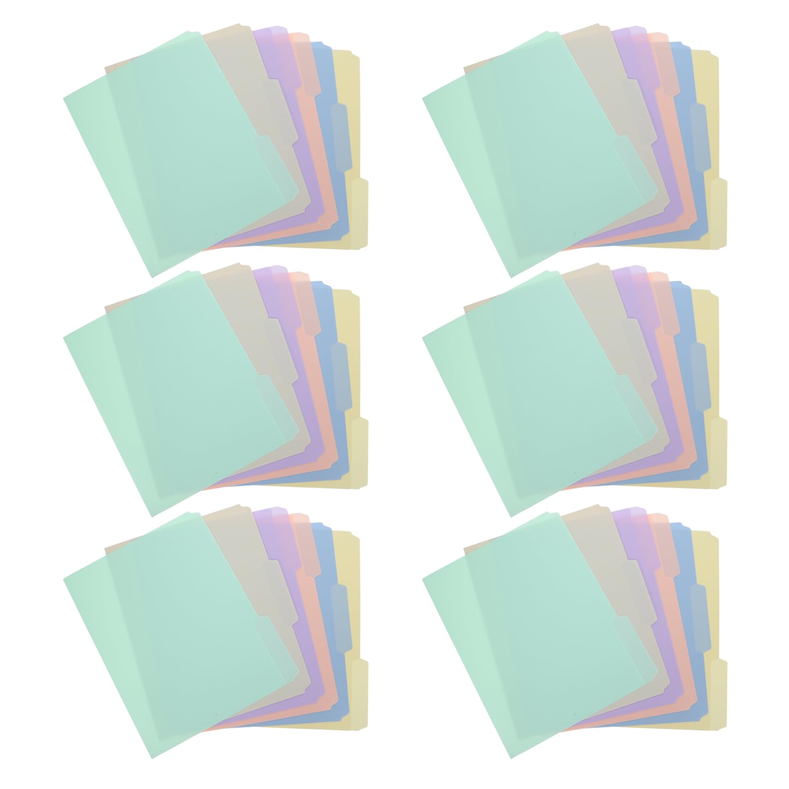 Set di Cartelline Archivio 36 Pezzi in Plastico con Tab 1/3 | Organizzatore Documenti da Scrivania, per Pratiche Aziendali e Archiviazione, Smistamento Efficiente