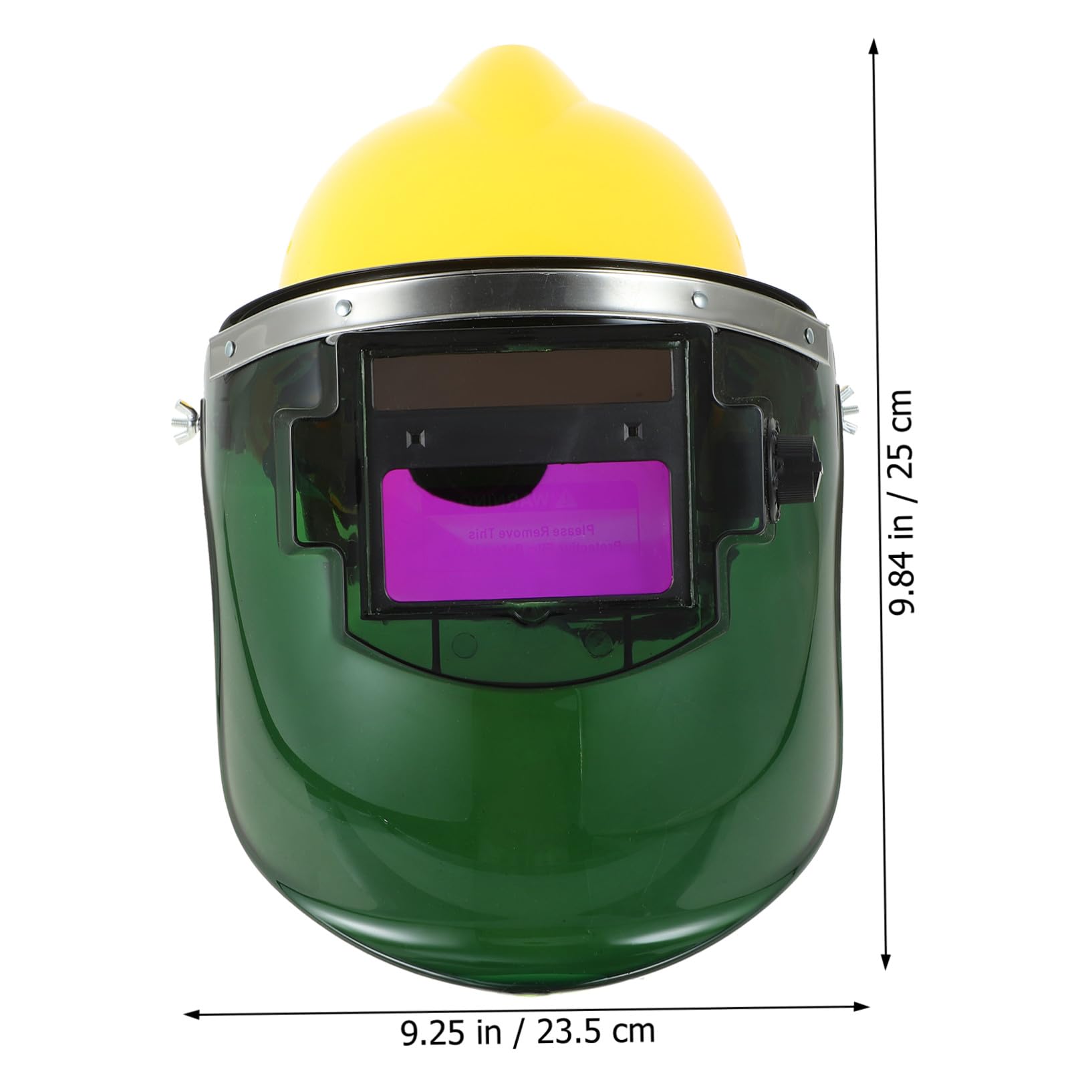 Dimmbare Schweißerschutzmaske mit Schutzhelm, Solarbetrieben, Gelb | PC Kunststoff, Abnehmbarer Sichtschirm, 1 Satz mit Helm und Maske für Schweißer