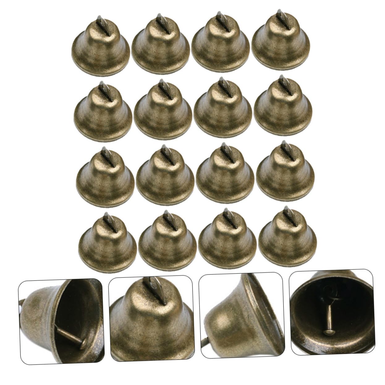 Beatifufu 16pcs Mini Bronze Decorative Bells Jinglr Bells for Crafts Home Garden Christmas Decor