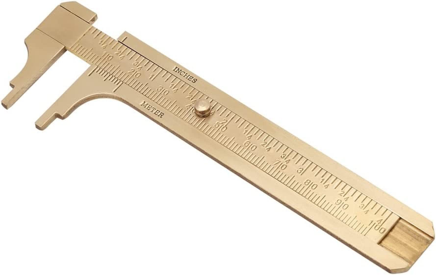 Vernier Caliper Ruler handy Sliding Gauge Brass Vernier Measuring Tool Double Scales mm/inch Mini Brass Pocket Ruler 100mm (B0BF595ZG5) Amazon Price History, Amazon Price Tracker