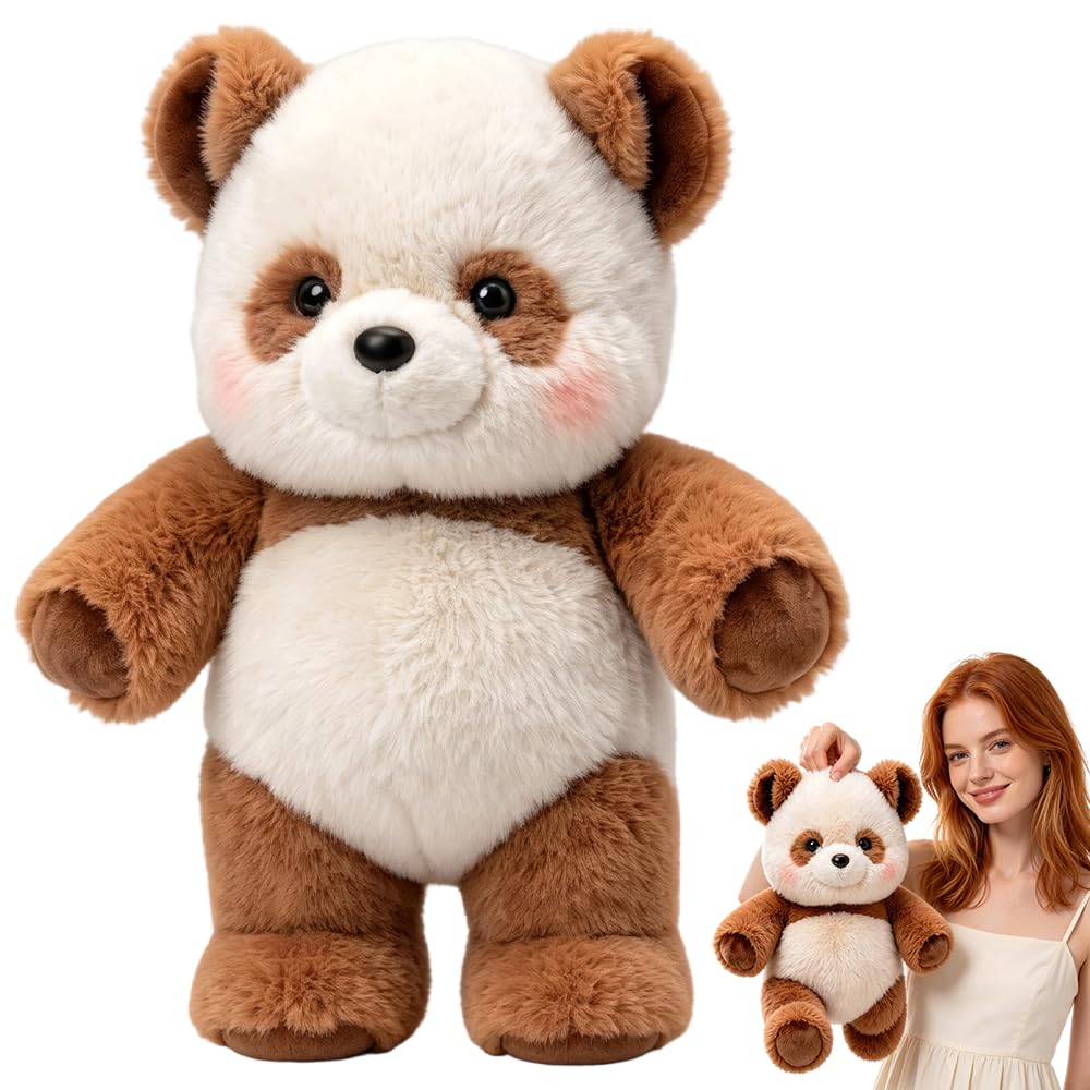 Running Panda Plush Toy, 18 Inch Cute Pandas Running Stuffed Animal, Brown